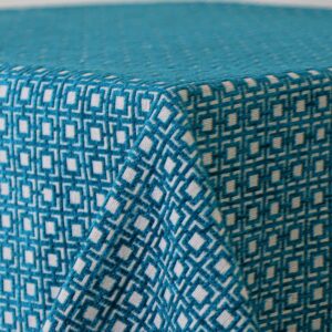 Manhattan Teal Squares Tablecloth