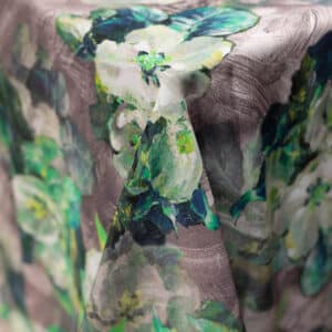 Floral Green Chiffon Overlay