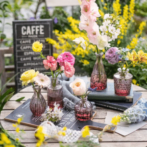 Pink French Bud Vases