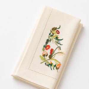 Embroidered Floral Napkin
