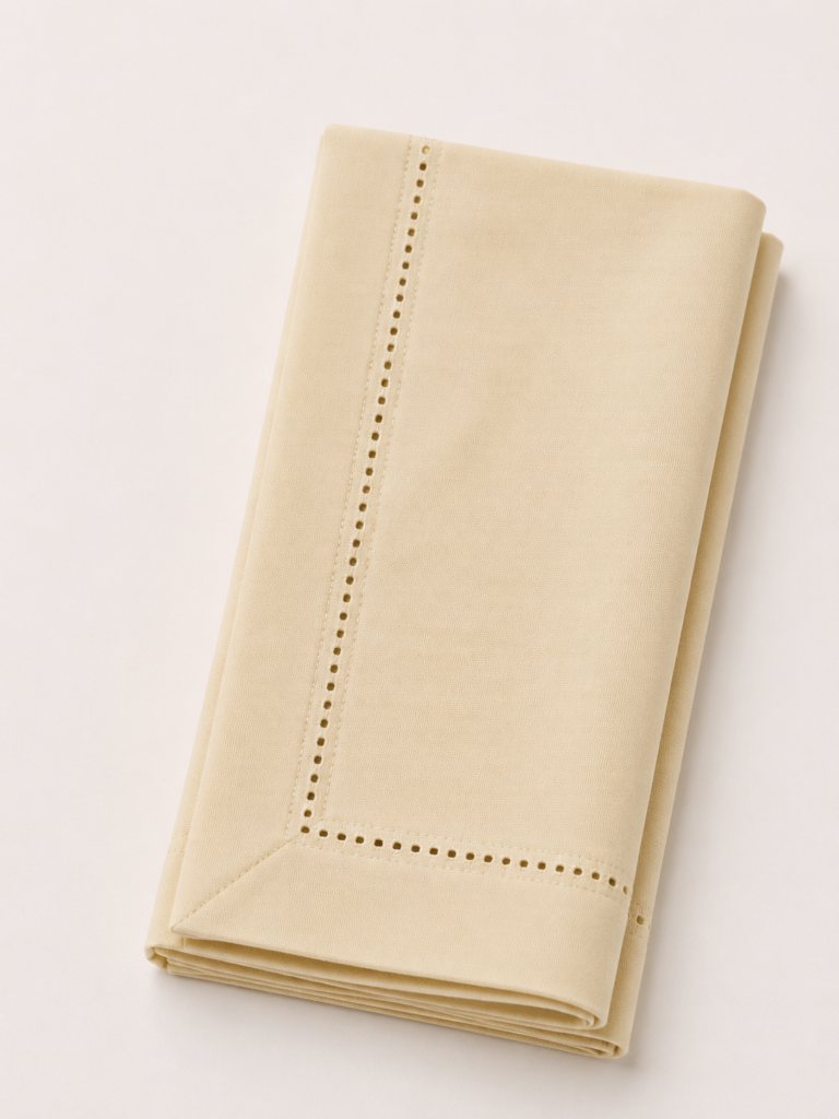 Vanilla Cream Hemstitch Napkin
