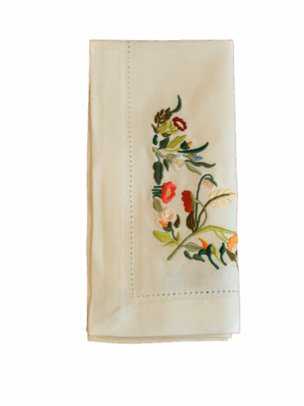 Embroidered Floral Napkin