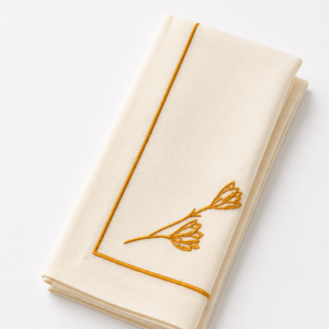 Embroidered Gold Tulip Napkin
