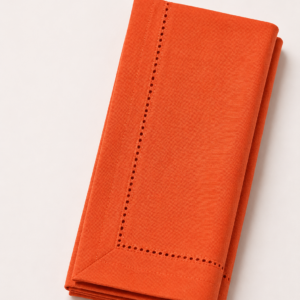 Terracotta Orange Hemstitch Napkin