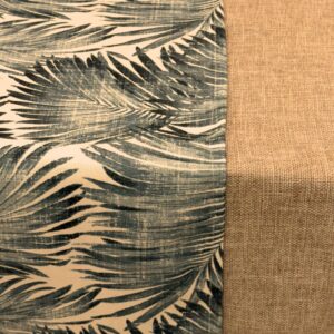 Powder Blue Palm Leaf Runner