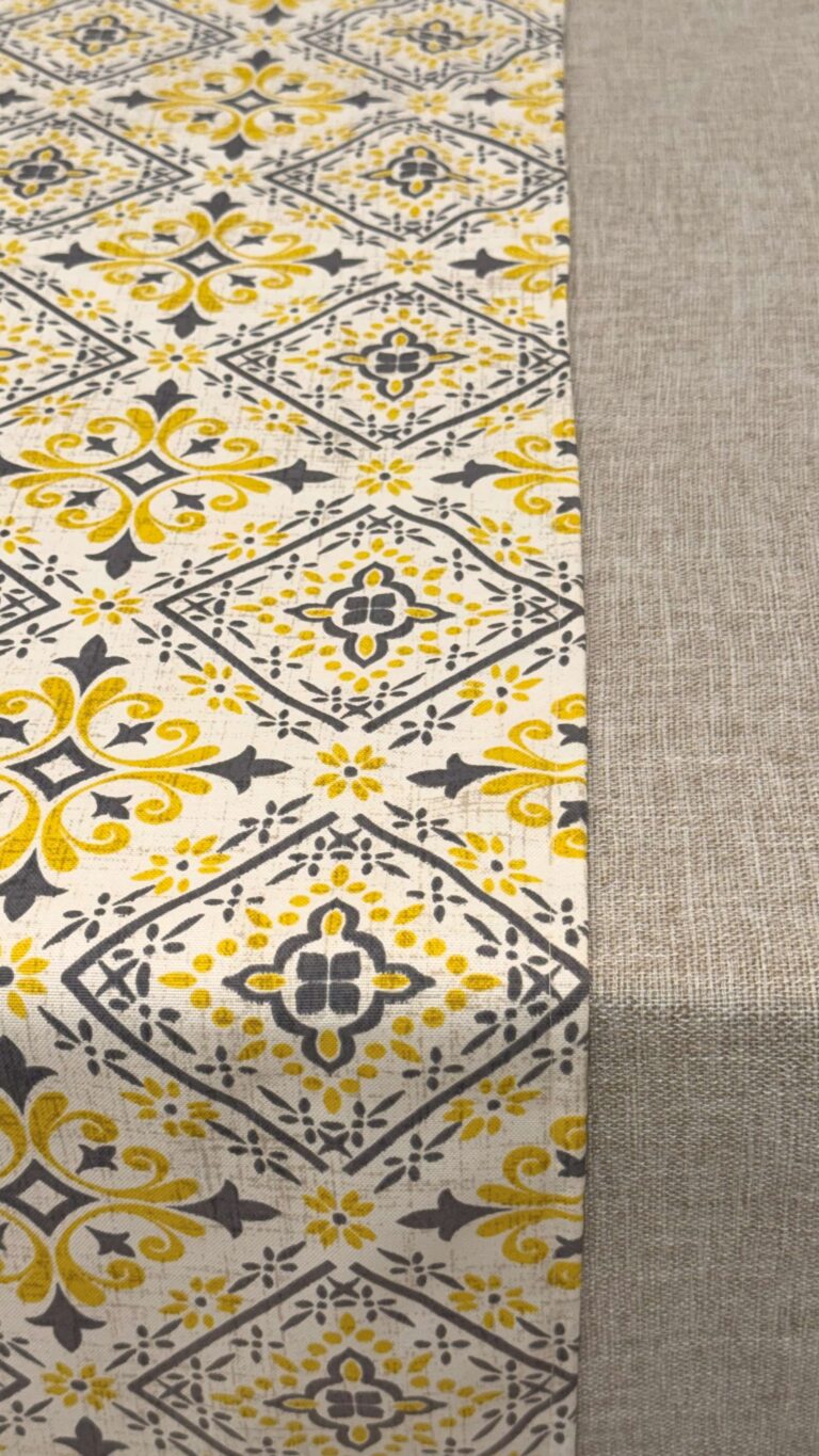 Grey and Yellow Mandala Runner