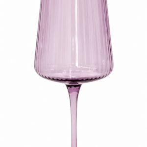 Purple Ribbed Wine Glass