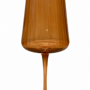 Amber Ribbed Wine Glass