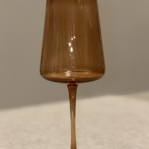 Amber Ribbed Wine Glass