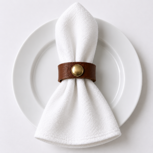 Brown Leather Buckle Napkin Rings