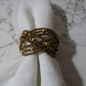 Beaded Bronze Napkin Ring