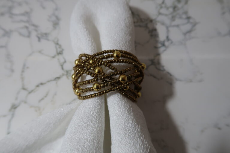 Beaded Bronze Napkin Ring