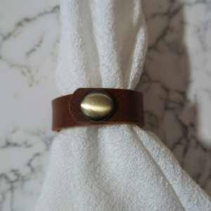Brown Leather Buckle Napkin Rings