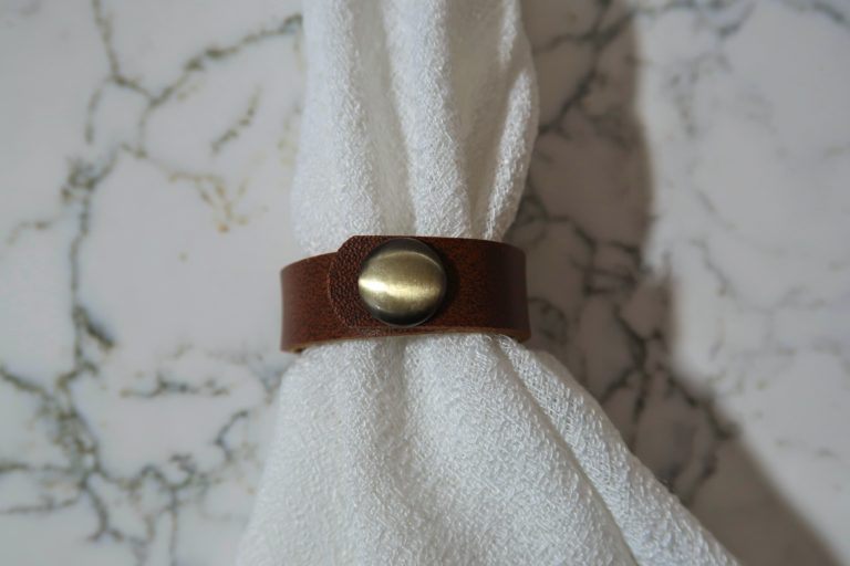 Brown Leather Buckle Napkin Rings