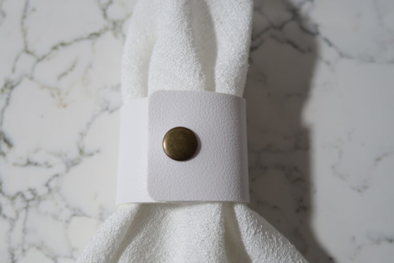 White Leather Buckle Napkin Ring