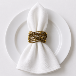 Beaded Bronze Napkin Ring