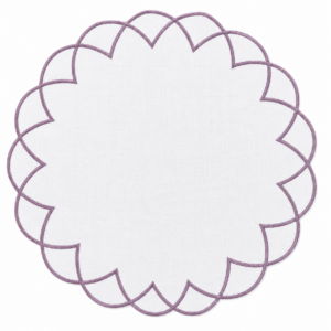 Purple Embroidered Scalloped Placemat