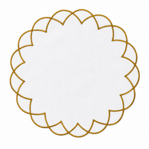 Gold Embroidered Scalloped Placemat