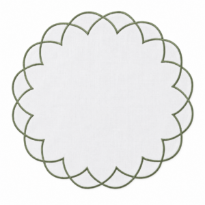 Green Embroidered Scalloped Placemat